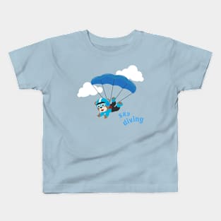 Vector illustration of a cute skydiver Kids T-Shirt